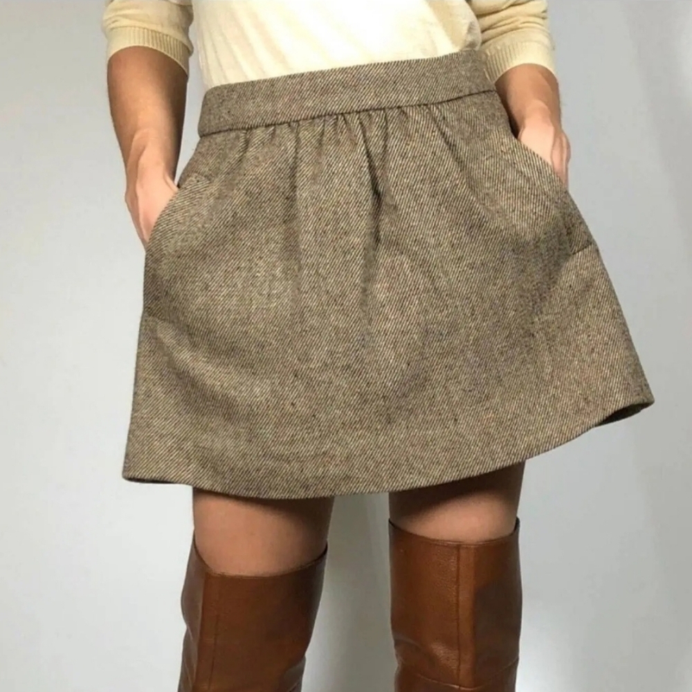 J. Crew 100% Wool Mini Skirt Size 4 - Picture 7 of 7